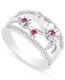 1/2Ct Red & White Round Cut CZ Womens Fine Jewelry Gift Ring 925 Sterling Silver