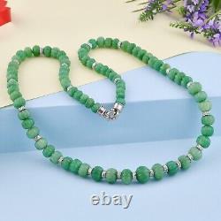 1.80 Ct Natural Diamond Fluorite Beads Necklace Silver Jewelry Gift For Her