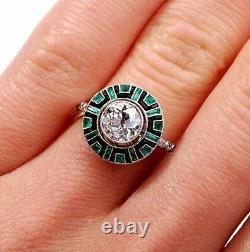 1.85CT Art Deco Vintage White Round Cut Engagement 925 Sterling Silver Ring+GIFT