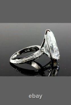 10.4CT 925 Sterling Silver Jewelry White Pear Cut Solitaire Engagement Ring+GIFT