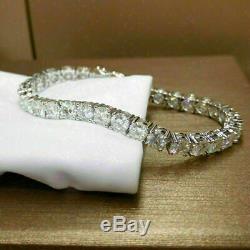 10 Ct Round Moissanite Wedding 7 Tennis Bracelet 14k White Gold FN Gift Jewelry