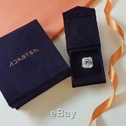 100ct Emerald Solitaire Ring Cocktail 925 Sterling Silver Jewelry Women Gift Box