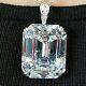 100ct White Emerald Cut Pendant Bail Solid 925 sterling silver jewelry Best Gift