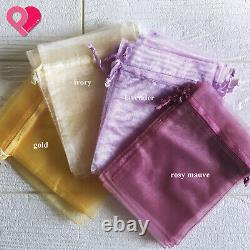 12-720 BULK Organza Wedding Party Favor Gift Candy Sheer Nylon Bag Jewelry Pouch