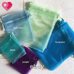 12-720 BULK Organza Wedding Party Favor Gift Candy Sheer Nylon Bag Jewelry Pouch