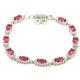 12x6mm Luxury12g Pink Tourmaline CZ Gift Woman's Jewelry Silver Bracelet 7-8.0