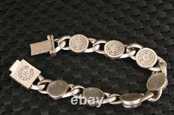 137g 100% S925 silver hand carving flower Statue bracelet noble ornament gift