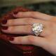 14 CT Large Cushion Cut Diamond Luxury Engagement Wedding Ring 925 Silver Gift