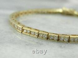 14K Yellow Gold Plated Silver 5Ct Simulated Diamond Tennis Bracelet Jewelry Gift