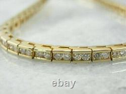 14K Yellow Gold Plated Silver 5Ct Simulated Diamond Tennis Bracelet Jewelry Gift