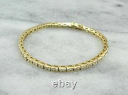 14K Yellow Gold Plated Silver 5Ct Simulated Diamond Tennis Bracelet Jewelry Gift