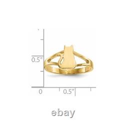 14k Yellow Gold Cat Ring Animal Fine Jewelry Women Gifts Her