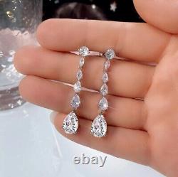 16.98cttw D VVS1 Moissanite Drop Earrings Long Tassel Jewelry Gift S925 Silver