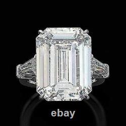 18 CT Emerald Cut Three Stone Engagement Ring Cocktail Party 925 Silver Gift