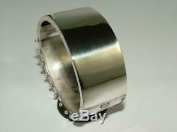 1883 VICTORIAN 9 ct GOLD ON SOLID SILVER HINGED BANGLE BRACELET 41 g EXCELLENT