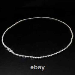 18Ct Round Moissanite 14K White Gold Plated Tennis Necklace Women's Jewelry Gift