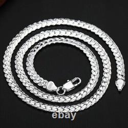 18K Gold & 925 Silver Figaro Chain Necklace Unisex Wedding Jewelry Gift