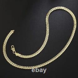 18K Gold & 925 Silver Figaro Chain Necklace Unisex Wedding Jewelry Gift