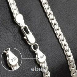 18K Gold & 925 Silver Figaro Chain Necklace Unisex Wedding Jewelry Gift