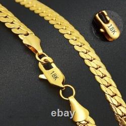 18K Gold & 925 Silver Figaro Chain Necklace Unisex Wedding Jewelry Gift