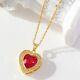 18K Gold Plated Heart Necklace Jewelry Chain Gold 925 Women Fashion Love Gift CZ