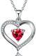 18K White Gold Plated CZ Heart Necklace Crystal Jewelry Christmas Gift For Girls