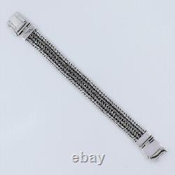 18MM Gorgeous Men's Oxidized Pure 925 Silver Chain Bracelet Wedding Jewelry Gift