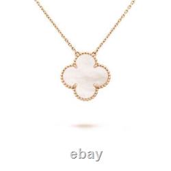 18k Gold Overlay Milgrain Bezel Set Clover Gemstone Pendant Necklace