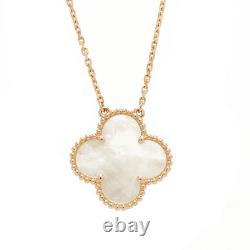 18k Gold Overlay Milgrain Bezel Set Clover Gemstone Pendant Necklace