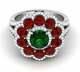 2.55 ct Green Round Cut Flower Engagement Wedding Ring In 925 Silver Gift Womens