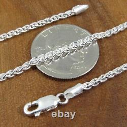 2.5MM Solid 925 Sterling Silver Italian SPIGA/WHEAT Rope CHAIN Necklace Italy