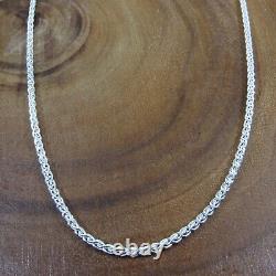 2.5MM Solid 925 Sterling Silver Italian SPIGA/WHEAT Rope CHAIN Necklace Italy