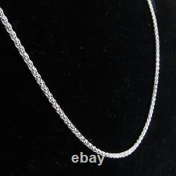 2.5MM Solid 925 Sterling Silver Italian SPIGA/WHEAT Rope CHAIN Necklace Italy