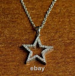 2 Ct Round Simulated Diamond Star Shape Pendant Jewelry Gift 925 Sterling Silver