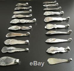 20 Vintage Necklace Pendants Silver Plate Antique Silverware Spoon Gift Idea Lot