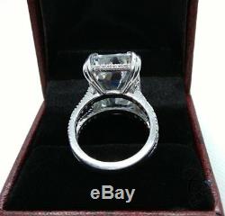 20x13MM 23ct Large Emerald Cut Engagement Cocktail Ring 925 Silver Gift for Her