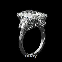 21 CT Fancy White Emerald Cut Engagement Cocktail Ring Party 925 Silver Gift