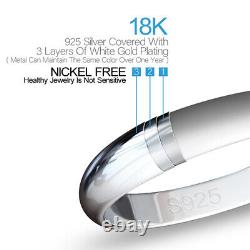 2CT Moissanite Halo Pendant 925 Silver 18K White Gold Necklace Fine Jewelry Gift