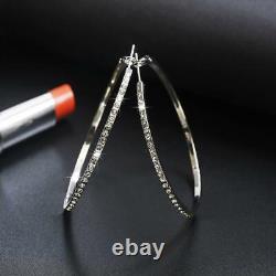 2Ct Round Moissanite Diamond 925 Silver Hoop Earrings Jewelry Gift For Your Love