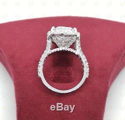3.40 Ct White Heart Shaped Diamond Halo Engagement Proposal Ring 925 Silver Gift