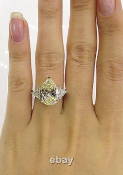 3.40ct Yellow Fancy Pear Cut Wedding/engagement 925 Sterling Silver Ring+gift