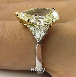 3.40ct Yellow Fancy Pear Cut Wedding/engagement 925 Sterling Silver Ring+gift