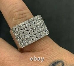 3.50 CT 100% Genuine Moissanite Men's Wedding Band Ring 925 Silver Free Gift