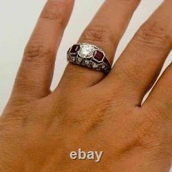 3.6 Ct White Moissanite Antique Vintage Wedding Engagement 925 Silver Ring gift