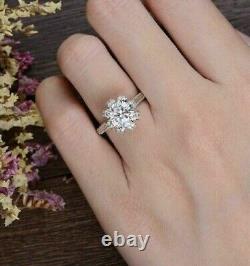 3 Ct Lab Created Diamond Floral Wedding Ring For Women's 925 Silver Jewelry Gift