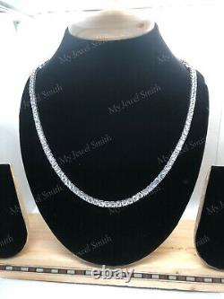 3mm Moissanite Set Tennis Choker Women's Eternity Necklace in 925 Silver 20