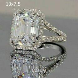 4.00 CT Moissanite White Emerald Lovely Engagement WEDDING GIFT Ring 925 Silver