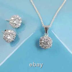 4Ct Round Lab Created Diamond Women's Jewelry Gift 14K White Gold Plated Silver