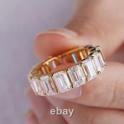 4x6MM Emerald Moissanite Ring 925 Silver 18K Gold Plated Women Fine Jewelry Gift