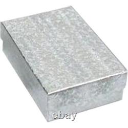 500 Silver Foil Cotton Filled Jewelry Gift Boxes